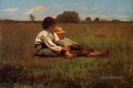 Jungen in einer Weide Realismus Winslow Homer maler